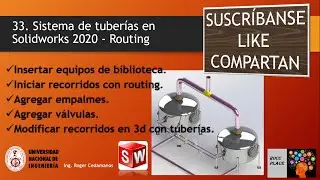 33 Sistema de tuberías con Solidworks 2020 - Routing