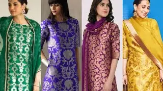 Latest jamawar dress designs 🔥//casual and stylish banarsi jamawar&hearts;️#fashion #dress #partyweardress 