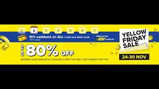 Noon Yellow Friday Sale Deals and Coupons. Get up to 80 percent Discount and 10 percent cashback