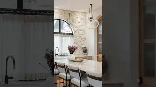 Stunning kitchen with charming arched windows