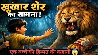 शेर का सामना बच्चे से 😱#Hindi story#long Hindi story