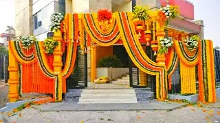 how to make a flower backdrop for wedding || wedding bride entry flower decoration 2024 ||