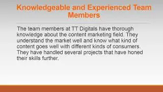 Content Marketing Services - TTDigitals