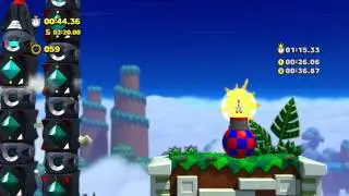 Sonic Lost World Sky Road Zone 2 Speed run 1:15.77