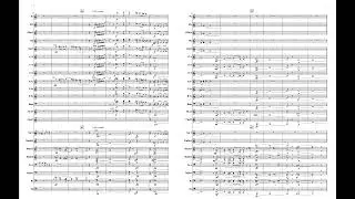 Don Freund's Jug Blues & Fat Pickin' with scrolling score, U. Florida Wind Symphony, David Waybright