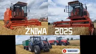 ŻNIWA 2025 🌻 BIZON REKORD Z058 I KOSZENIE MIESZANEK NA 2 ODWOZY 🚜 MF 6480 & FARMTRAC 7100 DT 😊