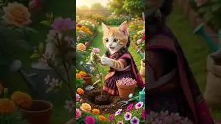 Plucking Flower By Barbie #aishorts #cat #aicartoon #funny #aitool #trending #explore #shorts