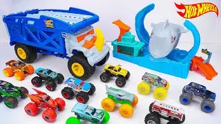 Hot Wheels Collection Unboxing Review ASMR | Hot Wheels Monster Trucks Rhino Rig Playset