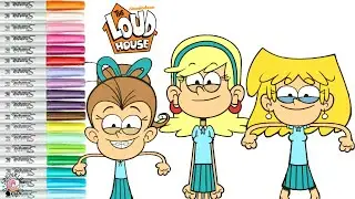 The Loud House Coloring Book Pages Lori Loud Leni Loud Luan Loud and Lana Loud Matching Outfits