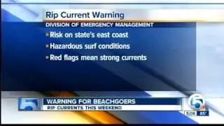 Rip current warning this weekend