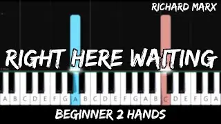 Richard Marx - Right Here Waiting - Easy Beginner Piano Tutorial - For 2 Hands