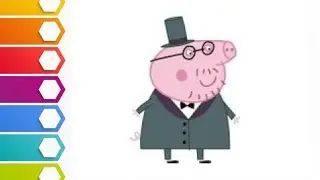 🥰😍how to draw dad peppa pig 🐷l peppa pig drawing l colorful❤💚💜 drawing l drawing for kids l drawing💕