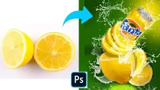 Lemon Fanta Advertising Poster Design Process || Photoshop Manipulation Tutorial