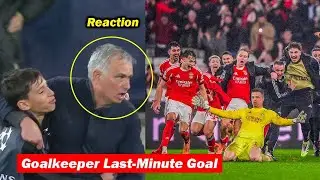 Mourinho Reaction to Goalkeeper Anatoliy Trubin Last Minute Goal vs Real Madrid