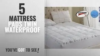 Top 10 Mattress Pads Twin Waterproof [2018]: Mattress Pad Twin Size 400TC Cotton Top 3M Water