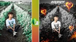 Snapseed Heart Broken 💔 Photo Editing l Snapseed Fire Heart Photo Editing l Snapseed photo editing