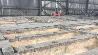 30-room ring type baking furnace. Обжиг графитированных электродов