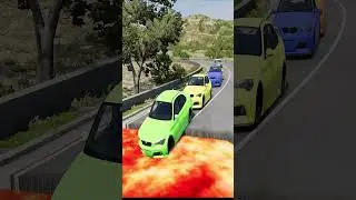 Reverse Cartoon Cars vs Unfinished Road &ndash; BeamNG.drive #shorts #beamngdrive #automobile #usa
