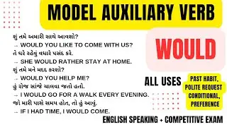 Model Auxiliary Verb WOULD | Gujarati Explanation | English Grammar