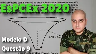 EsPCEx 2020 Matemática - Modelo D - Questão 9 - A figura abaixo mostra um reservatório com 6 metros