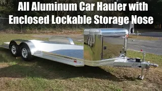 All Aluminum Car Hauler with Enclosed Lockable Storage nose