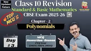 Class 10 Maths One Shot | Chapter 2 Polynomials MCQ | CBSE Board Exam 2026 | PYQ 2026 | Girish Sir