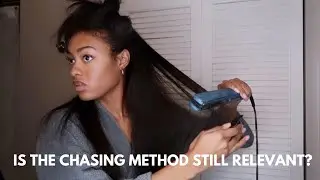 The Chasing Method on Natural Hair Ft Kwik Fingers | How to Get Shiny Hair | Silk Press
