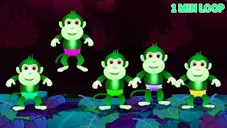 🎶 [1 MINUTE LOOP] 5 Little Monkey Sound Variations Remix 🐵 Multiple Fun Versions for Kids & Toddlers