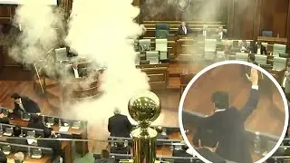 Kosovo political opposition disrupts parliament with smoke bomb