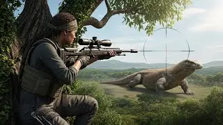 Sniper Woman Hunting - Komodo Dragon & Giant Snake in the Jungle