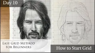Easy Technique to Draw with Grid Method | Face Drawing Tutorial | Day 10 | @Artist-Deepkaran