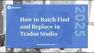 GVMT_208. How to Batch Find and Replace in Trados Studio