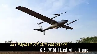 5KG Payload 210 min Endurance G15 EVTOL Fixed wing Drone