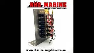 Boat 6 Gang Switch Panel 12v - Black Aluminium Rocker Switches