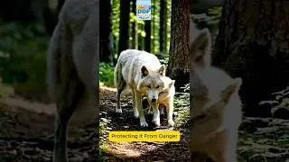White Wolf Mother Protects Her Cub: A Touching Wildlife Moment