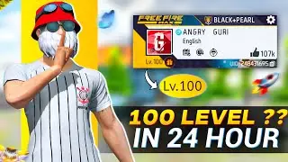 Pushing 100 Level in 24 Hour  - CROSSBONES GAMING | 0 to 100 level challenge in free fire |