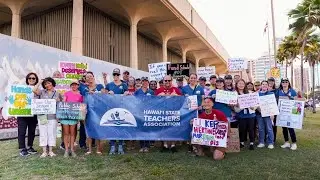 HSTA teachers join silent solidarity march to the federal building