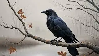Raven Crow Art Screensaver 🖤 Dark Moody Gothic Halloween Decor for Samsung Frame TV & Wall Art