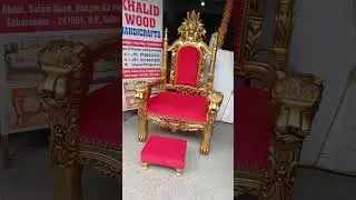 # TEAK WOOD CARVED WOODEN  GURUJI CARVED LION  CHAIR # SINGHASAN CHAIR # WOODEN CHAIR #teakwood