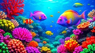 8K ULTRA HD Ocean Meditation – Soothing Sea Animals With Colorful Coral Reef Scenery #2