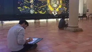 Les &eacute;tudiants de l'Ecole des beaux-arts en plein exercice