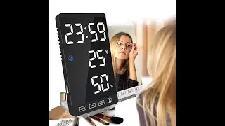 6-inch LED Mirror Touch Button Alarm Clock