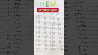 Rhyming Words in English| Learn Rhyming Words| #rhymingwords