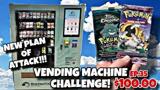 $100 Pok&eacute;mon Vending Machine CHALLENGE! New Plan of ATTACK! #reaction #pokemon #opening #fyp #cards 