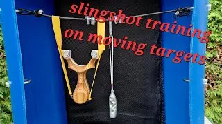 slingshot shooting training on a moving target,  full butterfly 10mm steel ammo