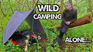 Wild Stealth Camping Alone in The Uk. (With A &pound;15 Supermarket Tarp)