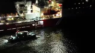 Kroonborg leaveing port  at nigth with horatio seeing it out