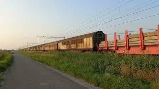 DBC 193 327 met 2 Gasketelwagens, 2 Rongenwagens met Staalprofielen en 19 Schuifwandwagens(61070).