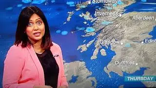 BBC weather girl Kawser Quamer loses it during weather forecast