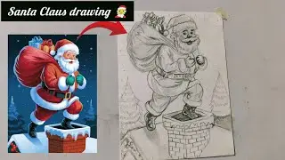 Santa Claus drawing 🧑‍🎄 Christmas day drawing 🎄 step by step drawing tutorial 🎁